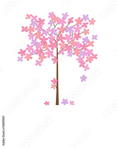 Cute card with flowers tree