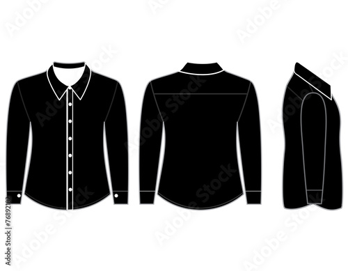 Blank shirt with long sleeves template for men (Front,back and s