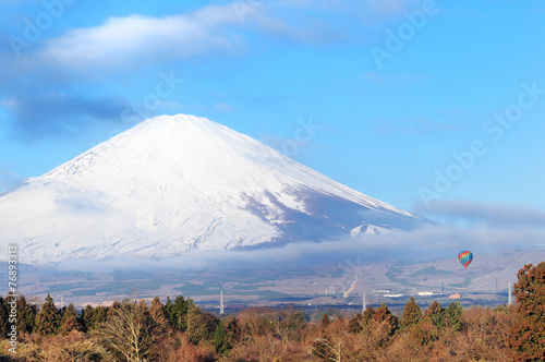 富士山と熱気球