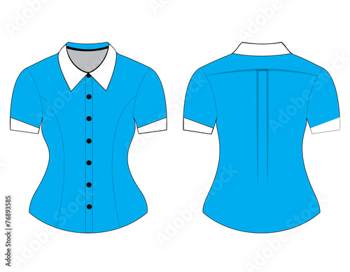Blank shirt with short sleeves template for man and woman