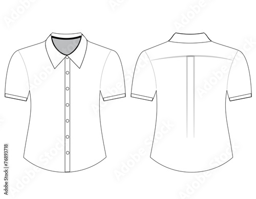 Blank shirt with short sleeves template for men