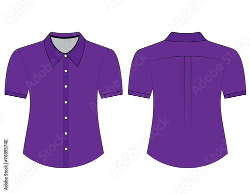 Blank shirt with short sleeves template for men