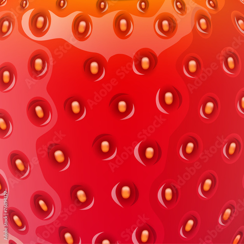 Realistic strawberry background. Texture. Vector