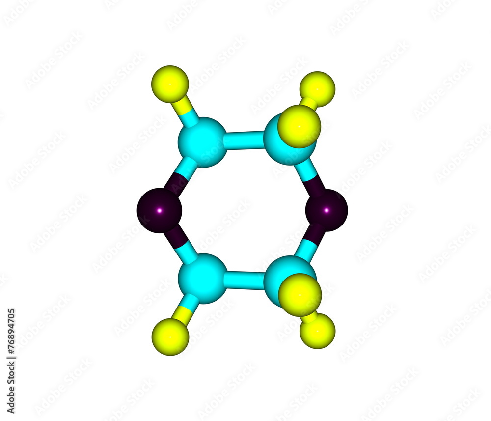 Dioxane molecule isolated on white