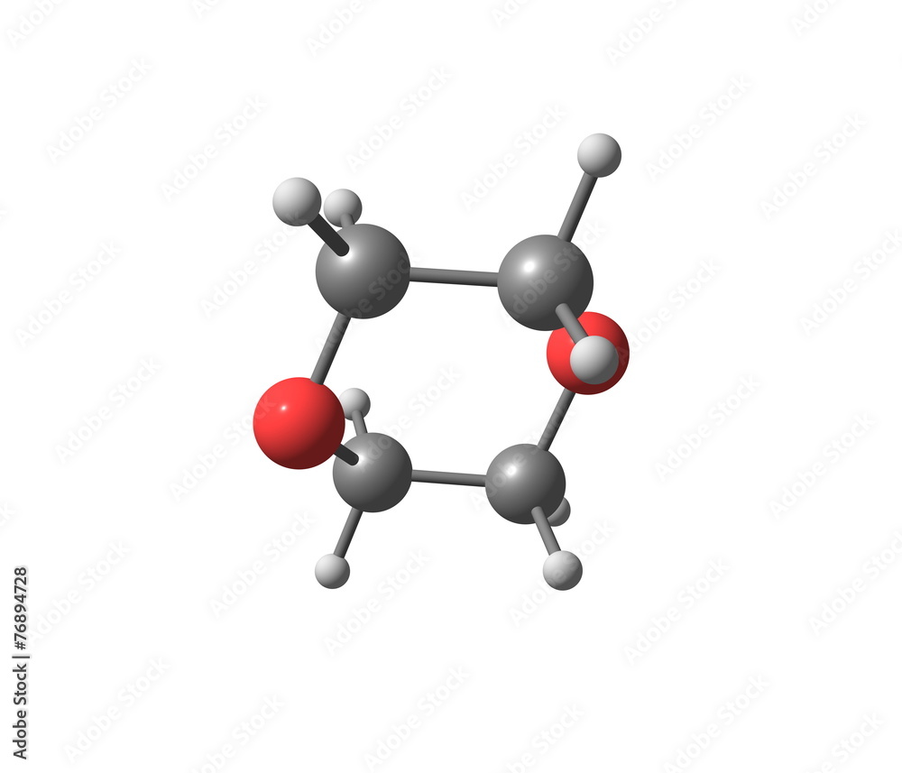 Obraz premium Dioxane molecule isolated on white