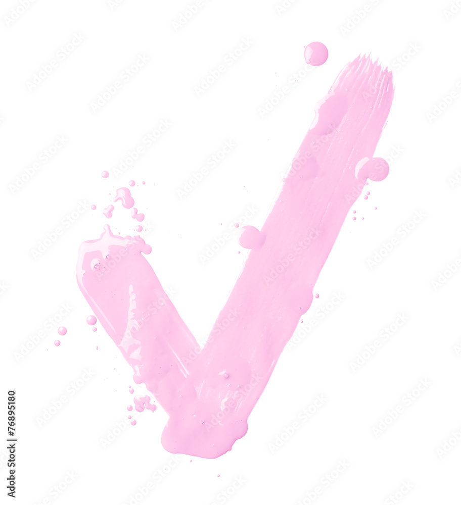 Oil paint brush stroke yes tick mark Oil paint brush stroke yes tick mark