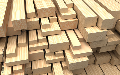 Closeup wooden boards. Construction materials