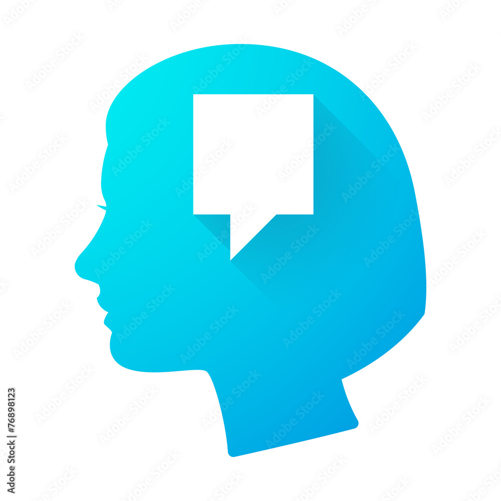 Woman head icon with a tooltip Woman head icon with a tooltip