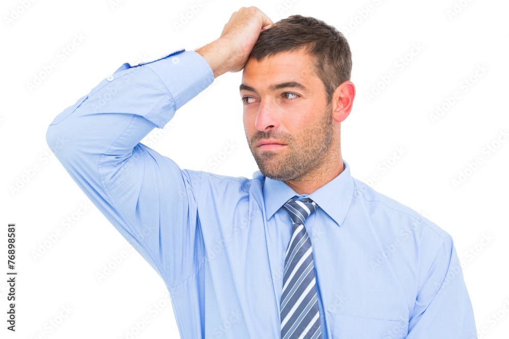 Serious businessman thinking