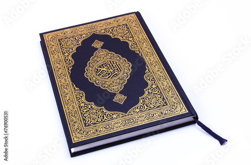The Holy Book "Qur'an" Isolated In White Background