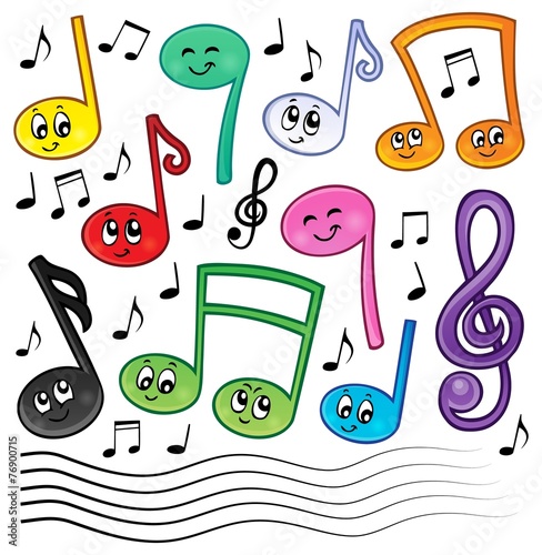 Cartoon music notes theme image 1