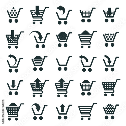 Shopping cart icons isolate...