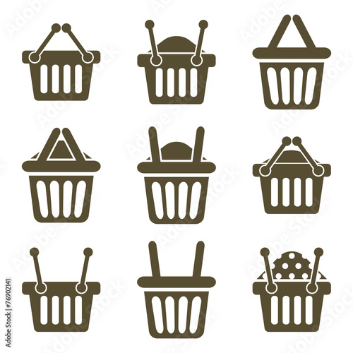Shopping basket icons isola...