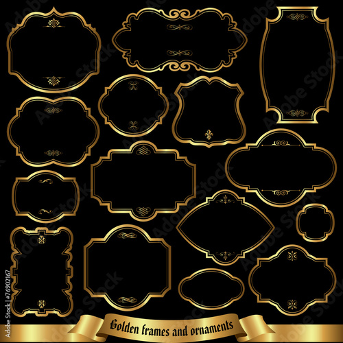 Golden frames and ornaments