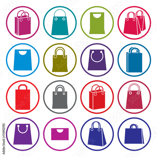Shopping back icons isolate...