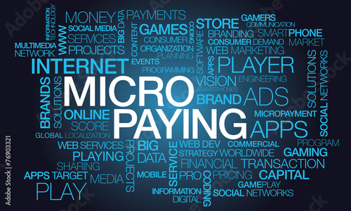 Micro Paying micropayment transaction words tag cloud text photo