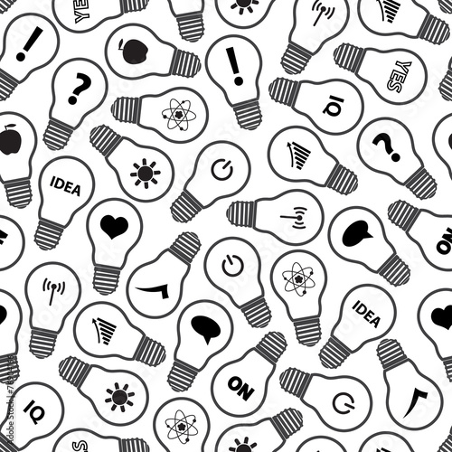 light bulb symbols with various idea icons pattern eps10