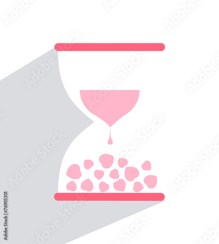 Love hourglass with hearts inside