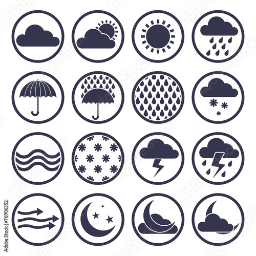 Weather icons isolated on w...