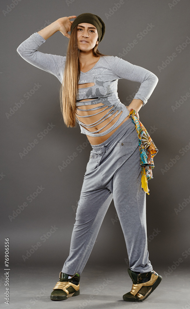 Street dancer girl doing moves Street dancer girl doing moves