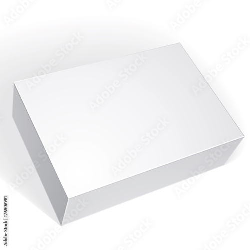 Package white box design isolated on white background, template