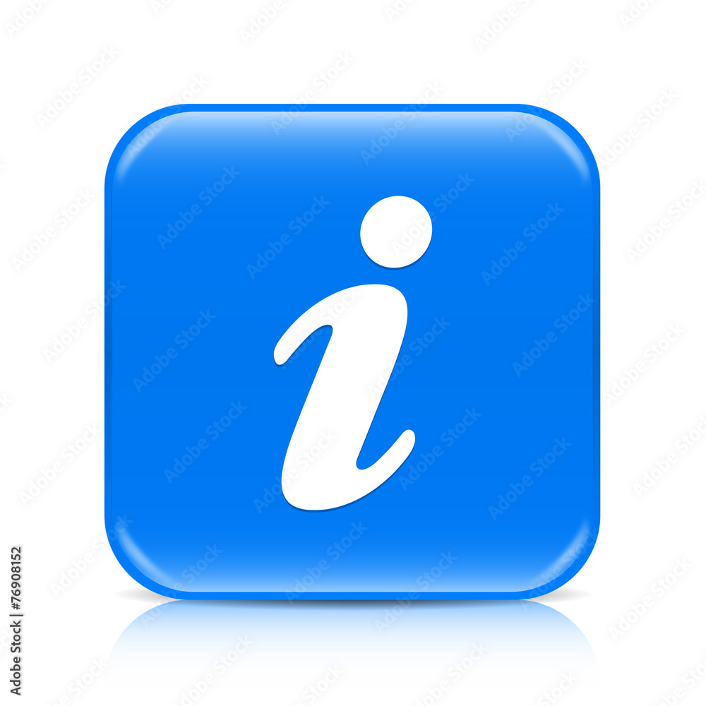 Blue i button icon with reflection Blue i button icon with reflection