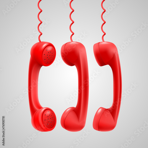 Hanging red handsets