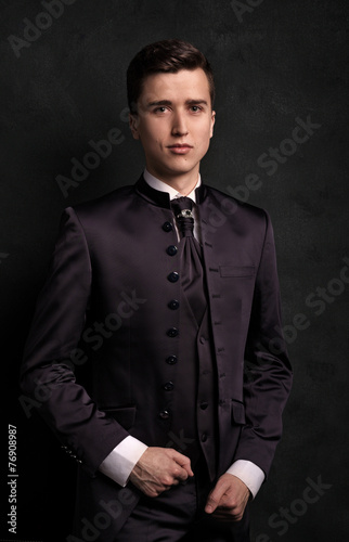 Portrait of young beautiful fashionable man