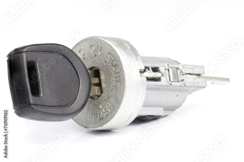 Картината върху платно Car Key Spare parts in White background