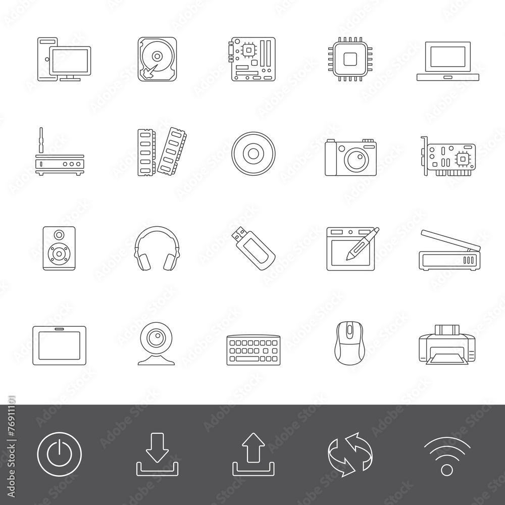 Computer part icons Computer part icons