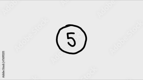 hand drawn number countdown