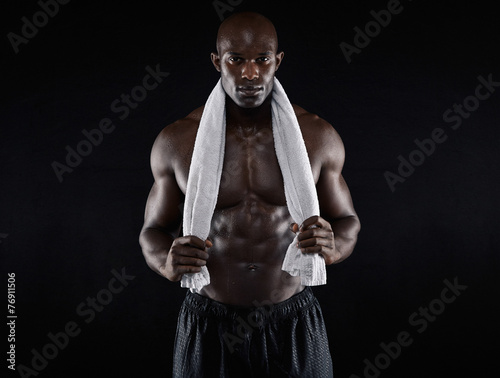 Fit young african man after workout