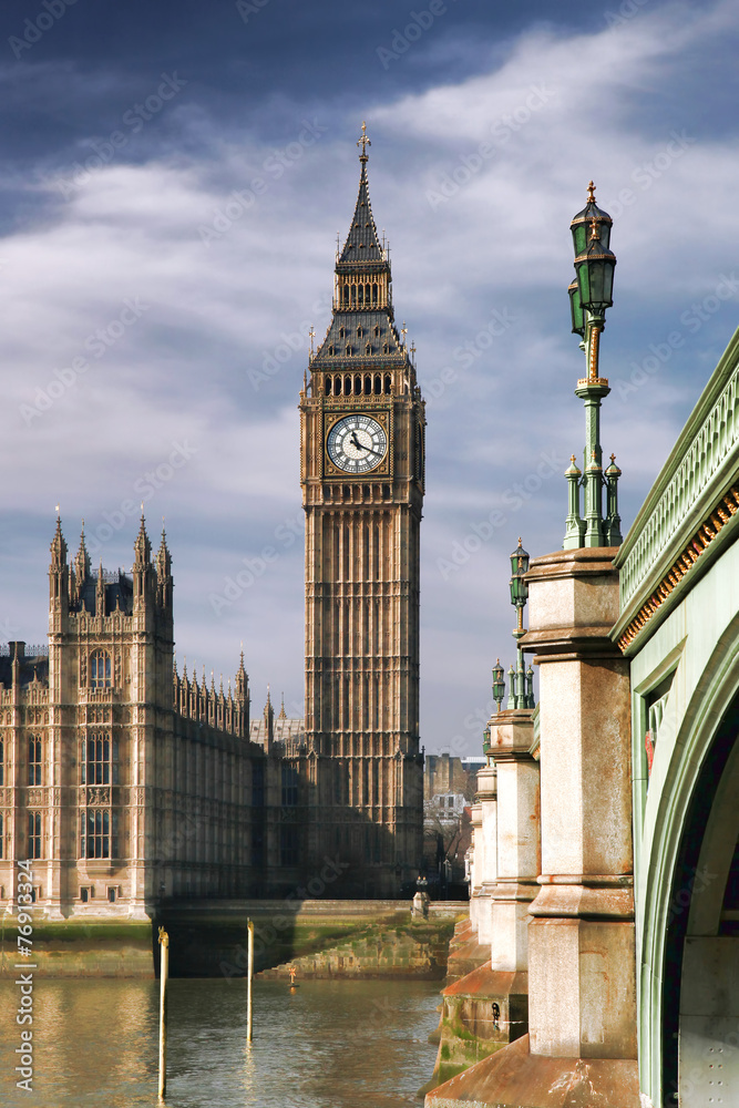 Fototapeta premium Big Ben with bridge in London, England