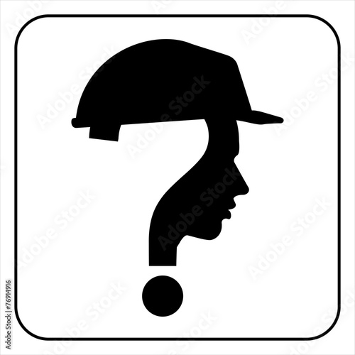 modern worker man sign with question mark, vector