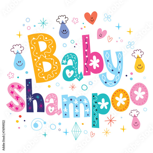 Baby shampoo decorative lettering type design