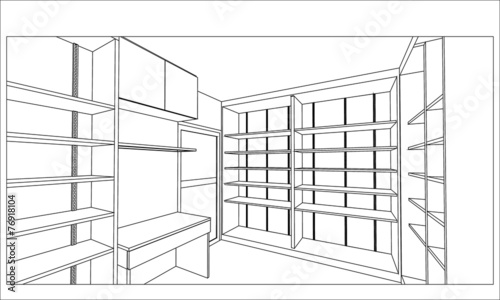 sketch design of  interior ,vector 