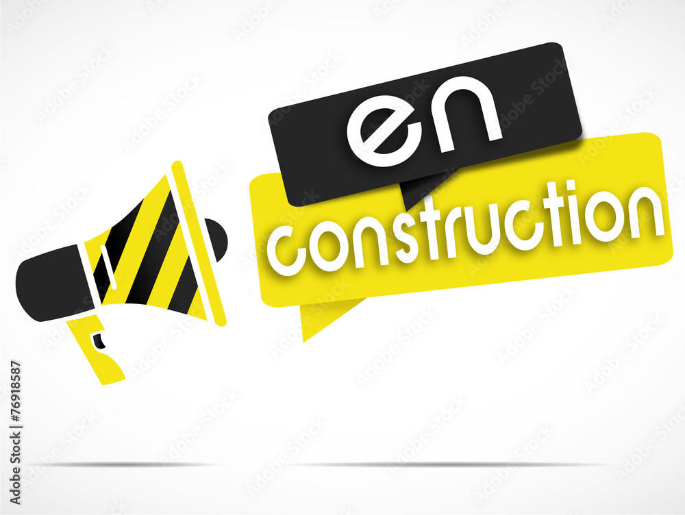 mégaphone jaune/noir : en construction mégaphone jaune/noir : en construction