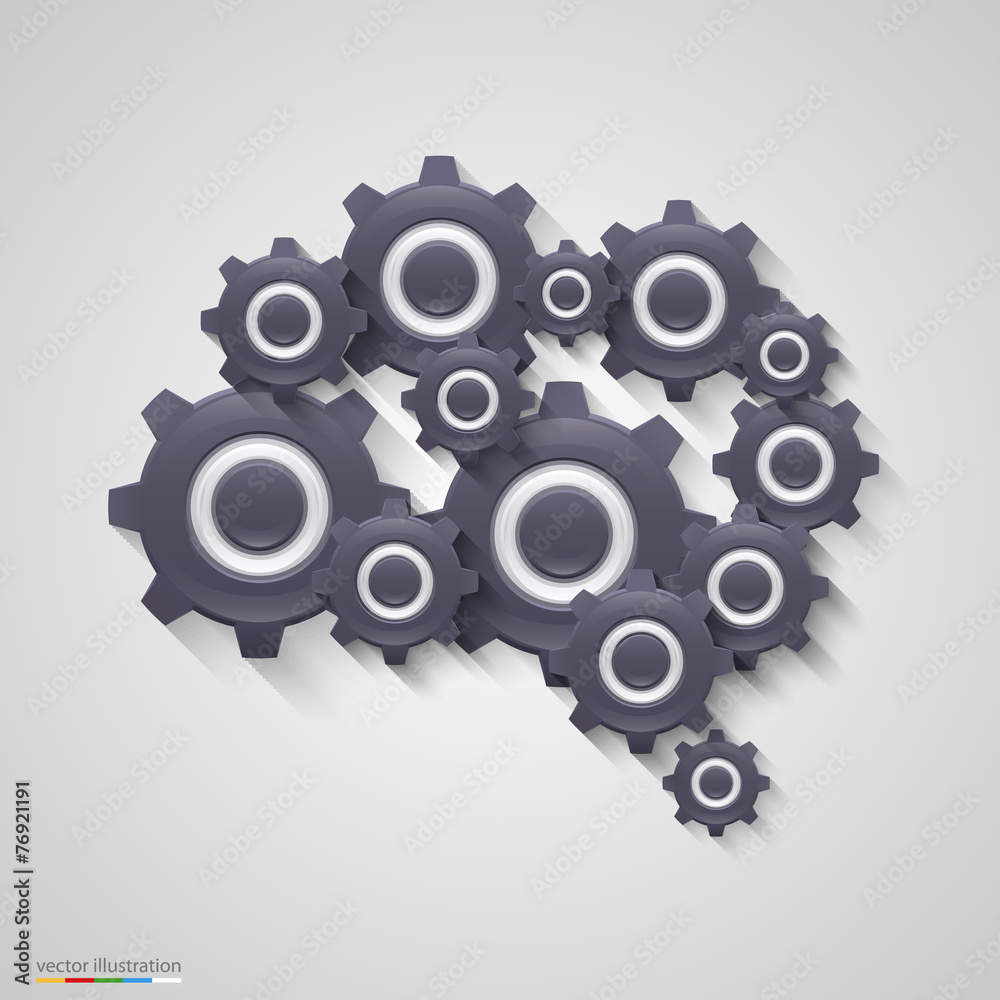 Brain gears. Vector
