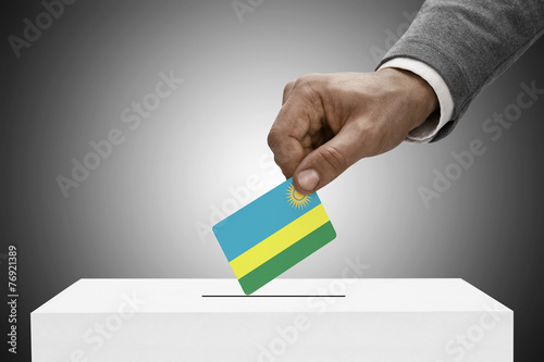 Ballot box painted into national flag colors - Rwanda