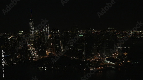 Wallpaper Mural Aerial night 1 WTC Manhattan illuminated Brooklyn Bridge New York USA Torontodigital.ca