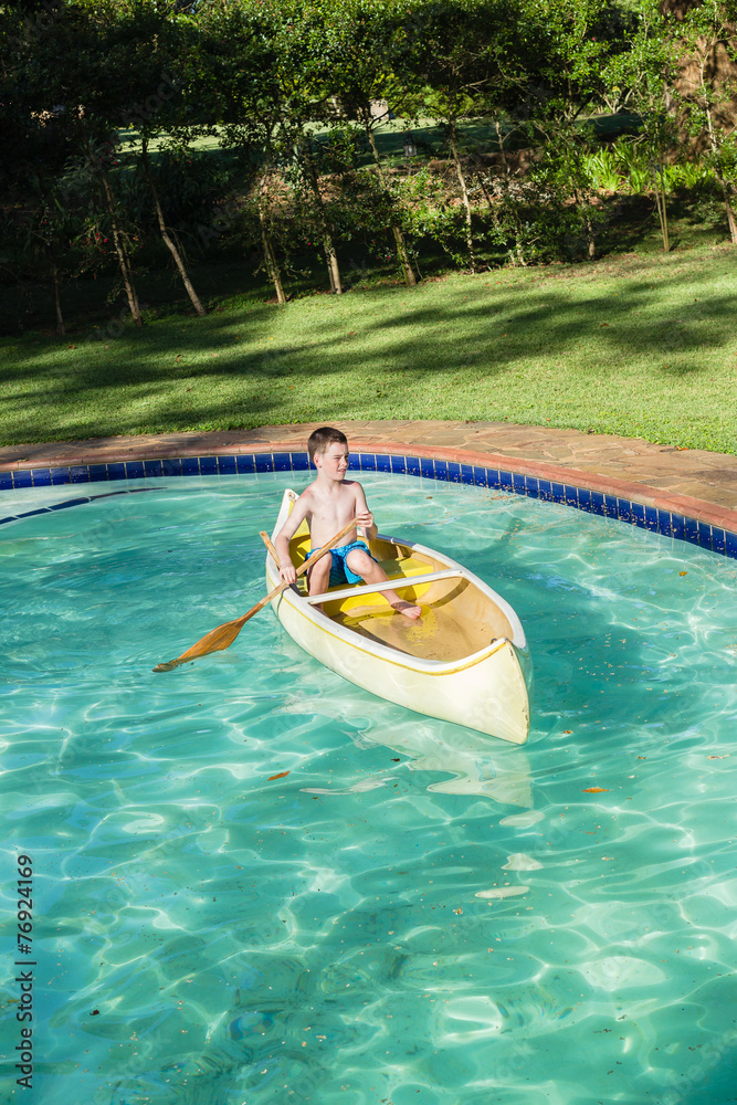 Boy Canoe Pool