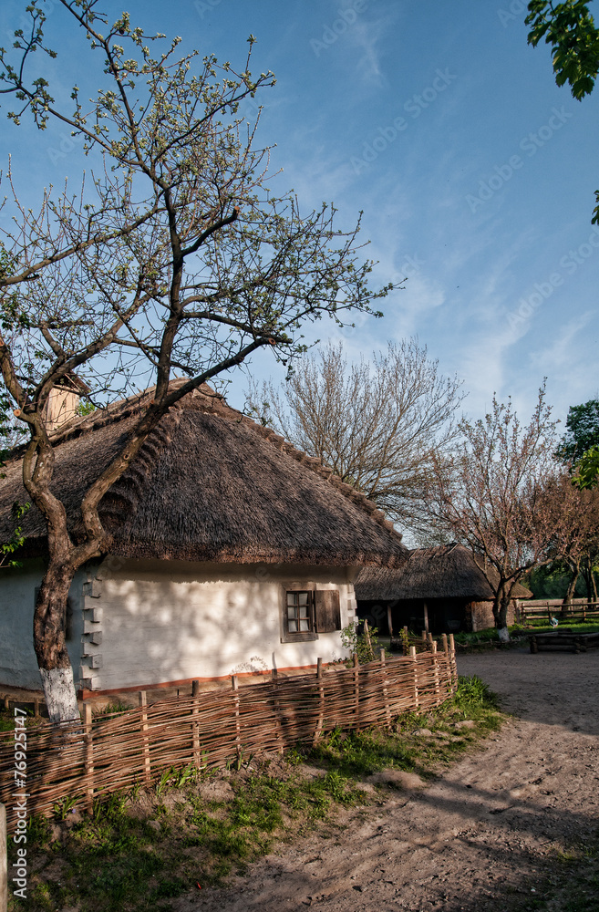 Ukrainian village in the spring in Pirogovo near Kiev Ukrainian village in the spring in Pirogovo near Kiev