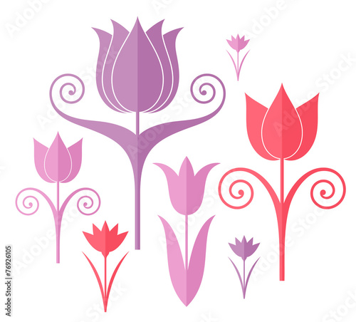 Fototapeta Naklejka Na Ścianę i Meble -  Abstract flowers. Origami