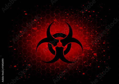 Abstract  biohazard symbol dark red background