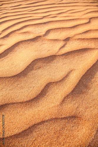 Rippled sand in desert.