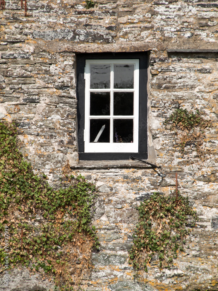 Window in an old house in Tintagel, Cornwall