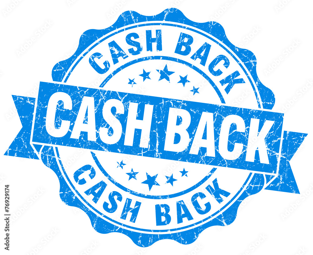 Fototapeta premium cash back blue vintage isolated seal