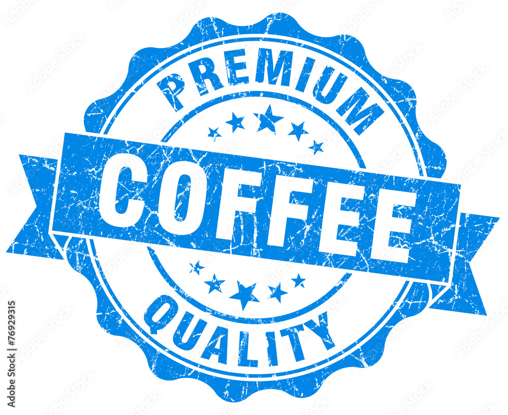 Fototapeta premium coffee premium quality blue vintage isolated seal