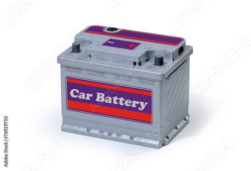 Car battery isolated on white background