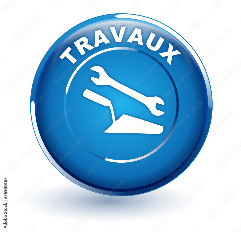 travaux sur bouton bleu